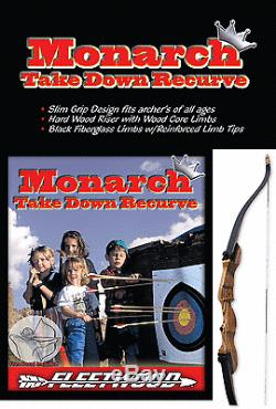 Monarch 29lb 54 LH Take Down Recurve Bow by Fleetwood Archery with bow stringer