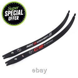 NIKA ARCHERY C2 lLim 68 @25 Recurve Bow Limbs ILF 10% Carbon Fibre 12-50lbs