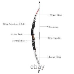 NIKA ARCHERY Recurve Bow 64 S2 ILF Limbs for Powerful Target Shooting 20-36lbs