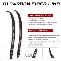 NIKA ARCHERY Recurve Bow Limbs Progress Series C1 Carbon Fiber Limb 18 to 46 lbs