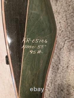 Nice Vintage 1973-76 Bear Grizzly Recurve Bow- 58, 45#@28, RH