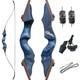 Obtoutdoor Black Hunter Original Takedown Recurve Bow 60 30lbs Right Hand Blue