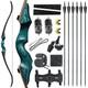 Obtoutdoor Hunter Original Recurve Bow 60 50lbs Right Hand Black Wooden Riser