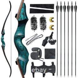 OBTOUTDOOR Hunter Original Recurve Bow 60 50lbs Right Hand Black Wooden Riser