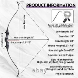 Obert Archery Takedown Recurve Bow 60Inch Traditional Hunting Bows Bamboo Core