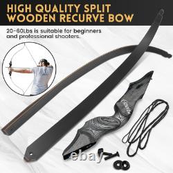 Original Black Hunter Takedown Recurve Bow 60Inch with Bamboo Core Limbs Archery