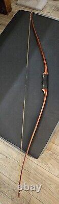 Osage Orange, Bamboo Backed Recurve Bow and Arrows kit with Traditional Buckskin