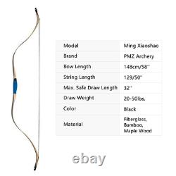 PMZ 58 Traditional Bow Recurve Bow Horse Hunting Bow for Adult 20-55lbs