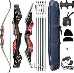 PMZ Archery 60 Takedown Recurve Bow Set Traditional Hunting Bow 20lbs-60lbs