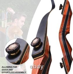 PMZ Archery 60 Takedown Recurve Bow Set, Traditional Hunting Bow, Kit Black, 35lbs