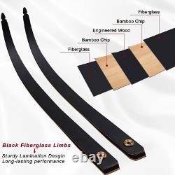 PMZ Archery 60 Takedown Recurve Bow Set, Traditional Hunting Bow, Kit Black, 35lbs