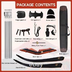 PMZ Archery 60 Takedown Recurve Bow Set Traditional Hunting Bow Kit Oak Limbs