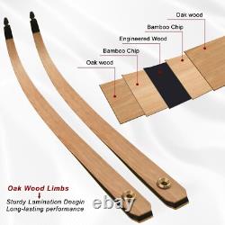 PMZ Archery 60 Takedown Recurve Bow Set Traditional Hunting Bow Kit Oak Limbs
