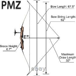 PMZ Archery 67.5 Takedown Recurve Bow Set Traditional Hunting Bow for Beginners