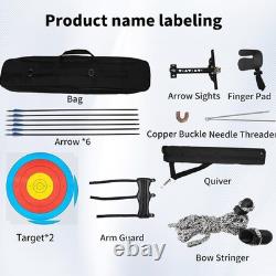 PMZ Archery 67.5 Traditional Bow Set Recurve Bow for Compeition 30-45lbs