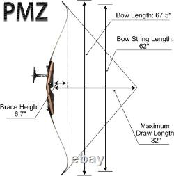 PMZ Archery 67.5Takedown Recurve Bow with Ergonomic Design for Outdoor Practice