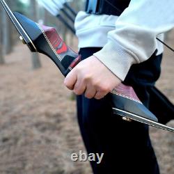 PMZ Archery Recurve Bow 60 Wood Bamboo Fiberglass Takedown Bow Set for Outdoor