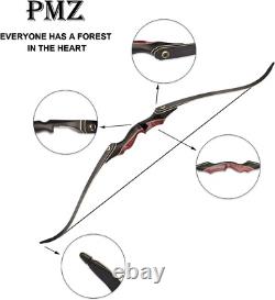 PMZ Recurve Bow and Arrow Set, 60'' Wooden Takedown Bow, for Beginners, 55lbs