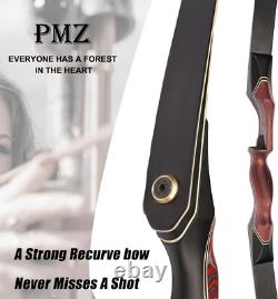 PMZ Recurve Bow and Arrow Set, 60'' Wooden Takedown Bow, for Beginners, 55lbs
