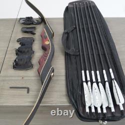 PMZ Traditional Longbow Set 60 Recurve Bow Set Hunting Bow for Beginner20-55lbs