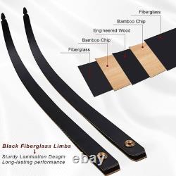 PMZ Traditional Longbow Set 60 Takedown Recurve Bow Set for Hunting 25-50lbs