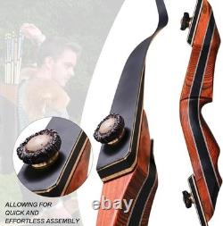 PMZ Tradtional Longbow Set 60 Recurve Bow Set for Competition Hunting 25-50lbs