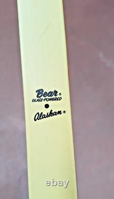 RARE 1969 BEAR ALASKAN Glass Powered RH Recurve Bow #20 9F4709 AMO-62 inches
