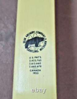 RARE 1969 BEAR ALASKAN Glass Powered RH Recurve Bow #20 9F4709 AMO-62 inches