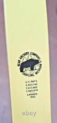 RARE 1969 BEAR ALASKAN Glass Powered RH Recurve Bow #20 9F4709 AMO-62 inches