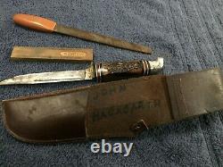 RARE Fred Bear Knife and File Bowhunters Kit Set Vintage