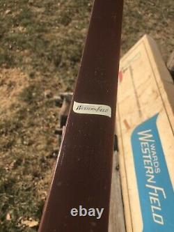 Rare Montgomery Ward Western Field Standard Hunter Recurve Bow With Original Box