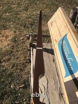 Rare Montgomery Ward Western Field Standard Hunter Recurve Bow With Original Box