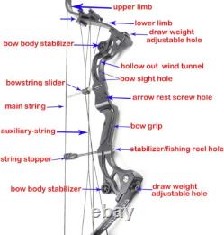 Recurve Bow American Hunting Bow 320FPS Draw Weight 40-55Lbs Adjustable Compound
