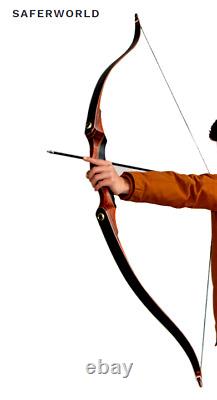 Recurve Bow Archery Handmade Traditional Longbow Hunting Shooting Lightweight S