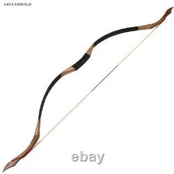 Recurve Bow Archery Handmade Traditional Longbow Wood Fiberglas Hunting Shooting