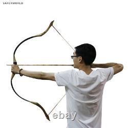 Recurve Bow Archery Handmade Traditional Longbow Wood Fiberglas Hunting Shooting