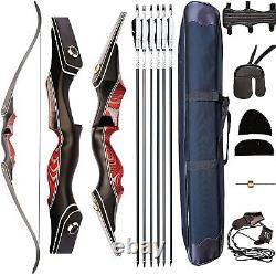 Recurve Bow Set, Professional Aldults Archery Hunting Bow Kit, 60'' Takedown Bow