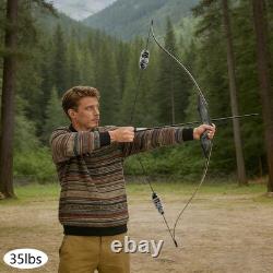 Right Hand Recurve Bow, Wooden Recurve Bow, 35lbs Draw Weight Recurve Bow Kit