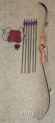Sanlida Royal X8 Recurve Bow RH 60 AMO 45# @ 28 6 Carbon Express Blue Streak