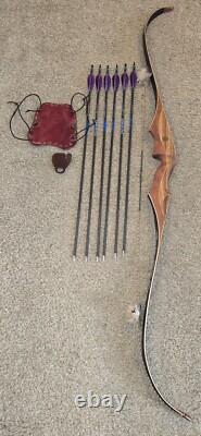 Sanlida Royal X8 Recurve Bow RH 60 AMO 45# @ 28 6 Carbon Express Blue Streak