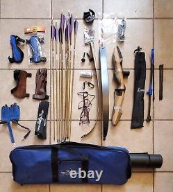 Spyder XL Takedown Recurve BOW Complete Kit Easton Axis Carbon Arrows & Stand