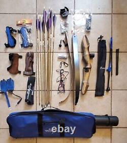 Spyder XL Takedown Recurve BOW Complete Kit Easton Axis Carbon Arrows & Stand