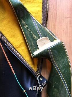 Stunning Vtg Fred Bear Archery Kodiak Magnum Recurve Bow Signed St. Charles Case