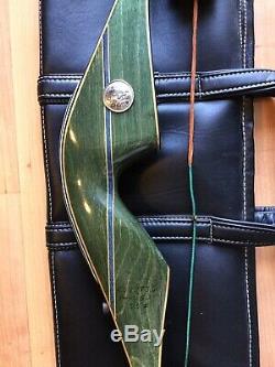 Stunning Vtg Fred Bear Archery Kodiak Magnum Recurve Bow Signed St. Charles Case