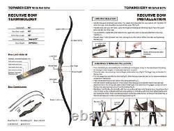 TOPARCHERY 60 Archery Takedown Recurve Bow Wooden Bow Riser Hunting Target