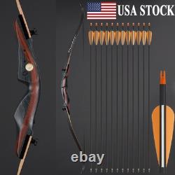 TOPARCHERY 62 Takedown Recurve Bow 20-50lbs Wooden Riser Archery Target Hunting
