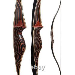 TOPARCHERY Archery 54'' Traditional Recurve Bow Hunting Handmade Longbow 20-70lb