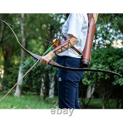 TOPARCHERY Archery 54'' Traditional Recurve Bow Hunting Handmade Longbow 20-70lb