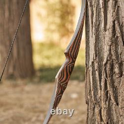 TOPARCHERY Archery 54'' Traditional Recurve Bow Hunting Handmade Longbow 20-70lb