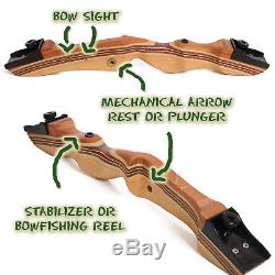 Takedown Recurve Bow 62 Archery Hunting bow, 15-50LB. Draw weight, Right & Left